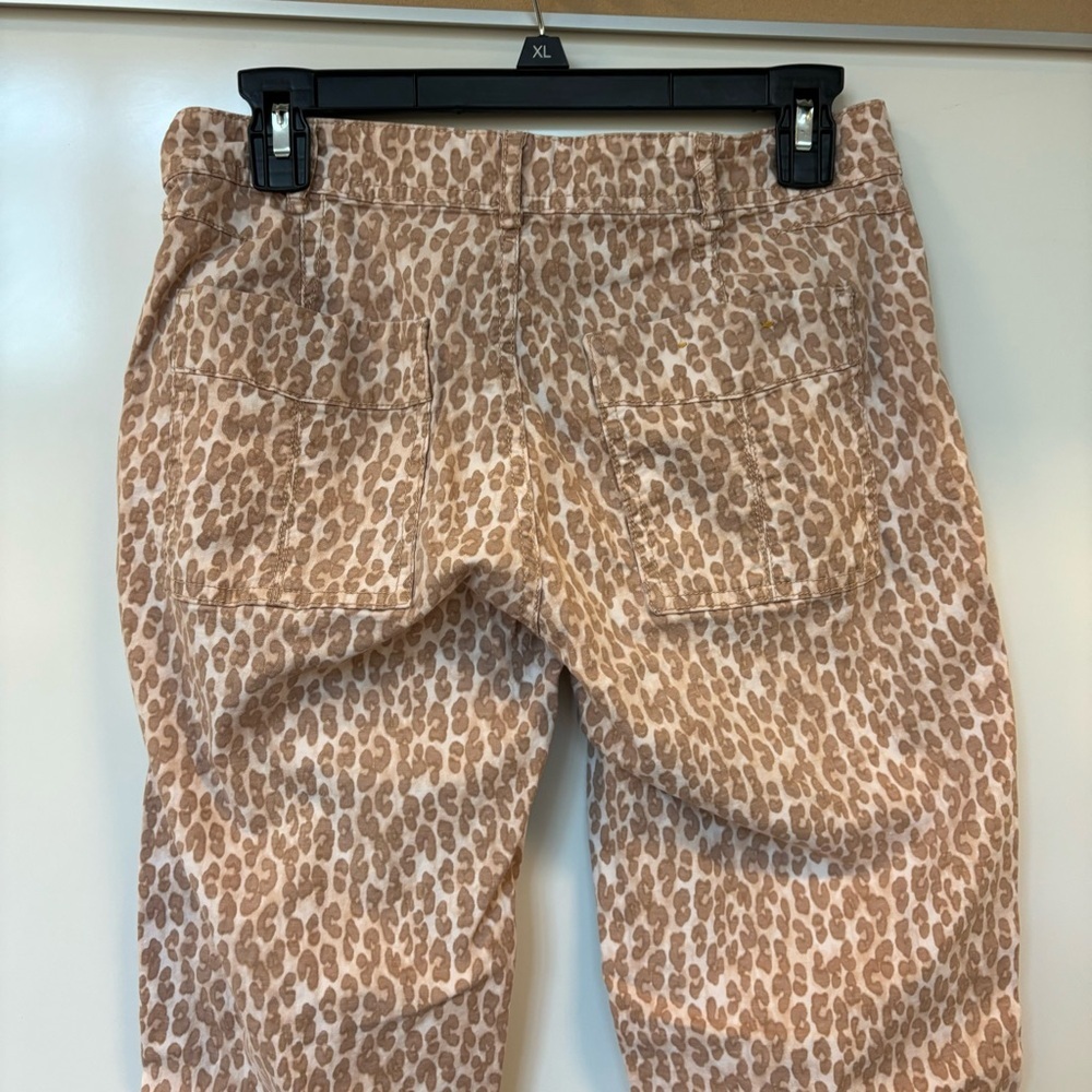 Anthropologie Wanderer Cropped Utility Pants‎ Animal Print Size 28 - Picture 6 of 13